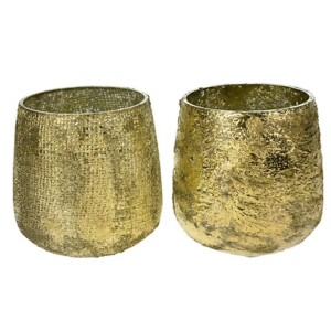 PORTA CANDELA VETRO 2ASS